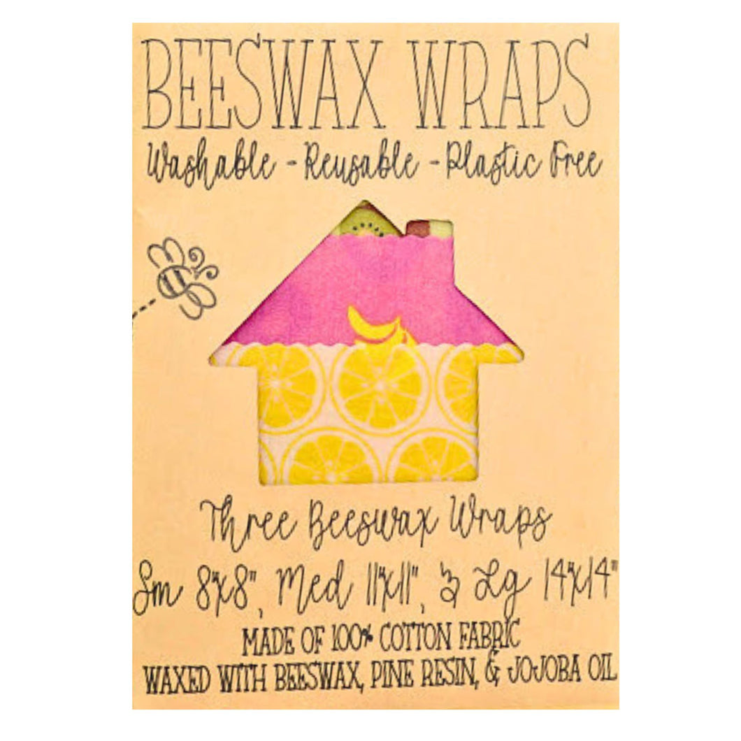 Variety Pack (Fruit Prints) Sustainable Beeswax Food Wraps – Perfect for Eco-Friendly Kitchens