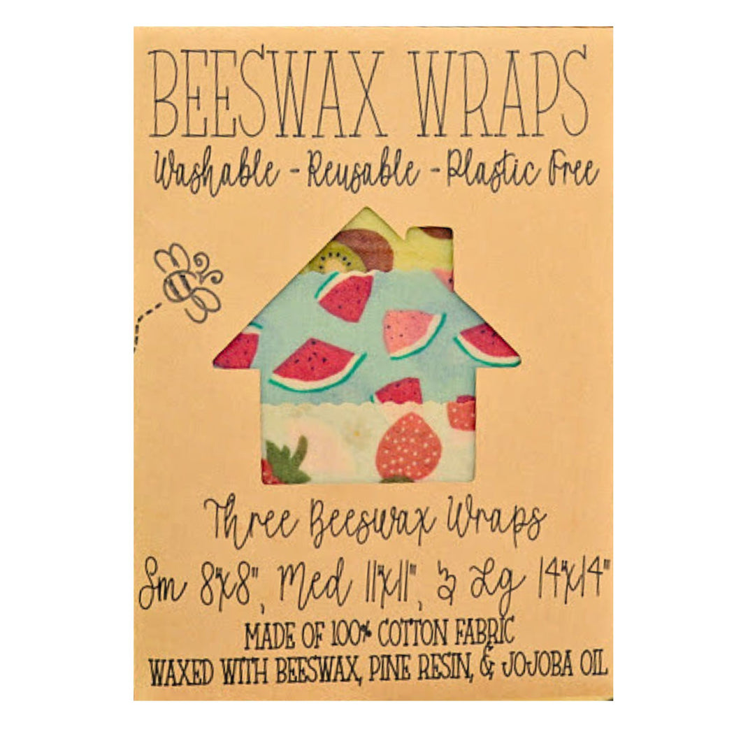 Variety (Fruit Theme) Pack Sustainable Beeswax Food Wraps – Perfect for Eco-Friendly Kitchens