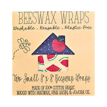 Load image into Gallery viewer, Beeswax Food Wraps (2-Pack) - 8&quot;x8&quot; Small, Eco-Friendly &amp; Reusable
