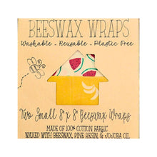 Load image into Gallery viewer, Beeswax Food Wraps (2-Pack) - 8&quot;x8&quot; Small, Eco-Friendly &amp; Reusable
