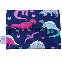 Load image into Gallery viewer, Girly Dinosaur Snack Bag– Sustainable, Versatile, Washable &amp; Eco-Friendly
